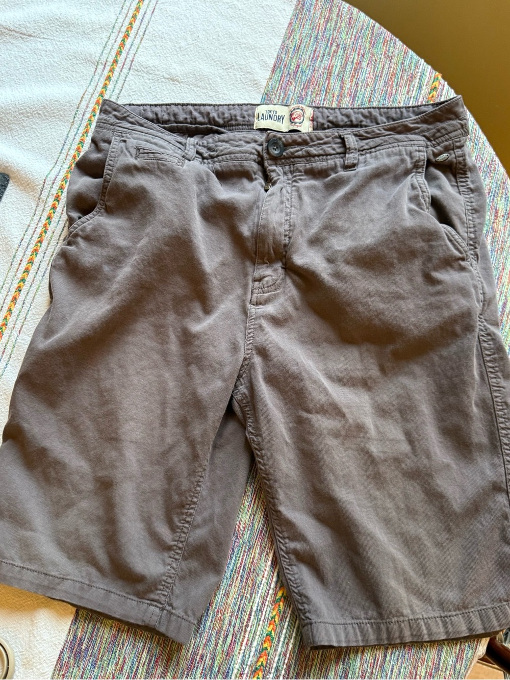 Laundry By Shelli Segal Men's Dark Brown Flat-Front Cotton Shorts